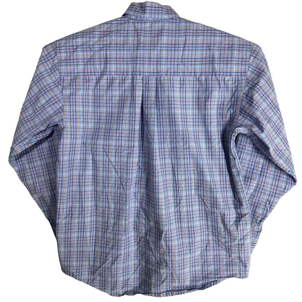 Wrangler Button Up Shirt Mens Size M Blue Red Yellow Plaid Long Sleeve Cotton - Picture 3 of 7
